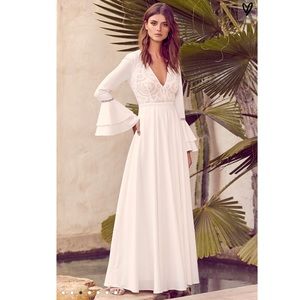 Petite maxi dress with flared sleeves